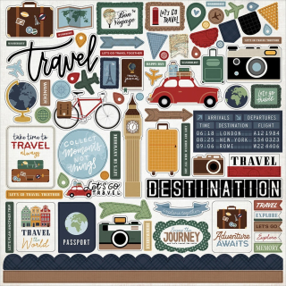 Echo Park - LET´S GO TRAVEL Element Stickers - samolepky