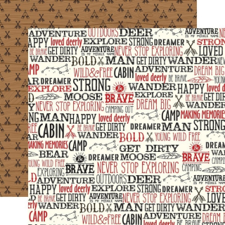 *** Echo Park - LITTLE LUMBERJACK / Wander Words - scrapbooková čtvrtka