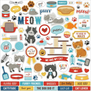 Echo Park - I LOVE MY CAT Element Stickers - samolepky