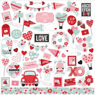 Echo Park - LOVE NOTES Element Stickers - samolepky