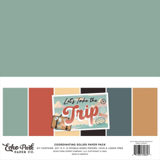 Echo Park - LET´S TAKE THE TRIP Solid Paper Pack - kompletní sada