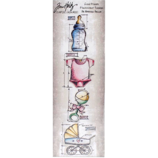 Tim Holtz - MINI BLUEPRINTS / BABY - cling razítka