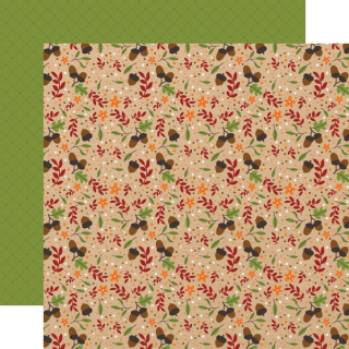 *** Echo Park - MY FAVORITE FALL / Autumn Acorns - scrapbooková čtvrtka
