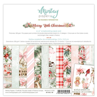 *** Mintay - MERRY LITTLE CHRISTMAS 6x6 - scrapbookové čtvrtky