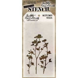 Tim Holtz - WILDFLOWER - šablona / maska