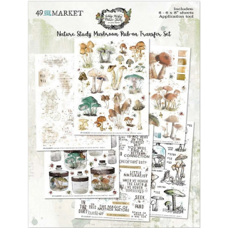 49 & Market - NATURE STUDY / MUSHROOM Rub-Ons - propisoty (6 archů)