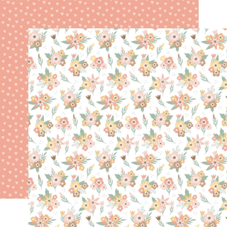 Echo Park - OUR BABY GIRL / Adorable Floral - scrapbooková čtvrtka
