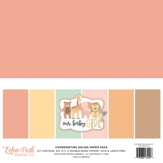 Echo Park - OUR BABY GIRL Solid Paper Pack - kompletní sada