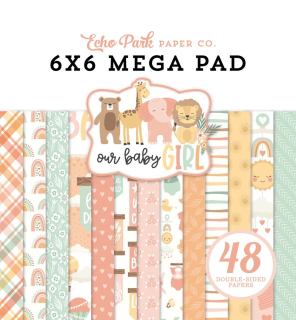 Echo Park - OUR BABY GIRL Mega Pad 6x6 - scrapbookové čtvrtky