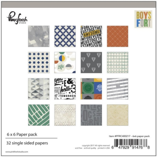 *** Pinkfresh Studio - BOYS FORT 6x6 - scrapbookové čtvrtky