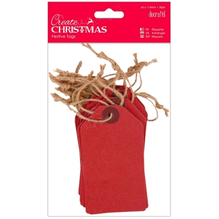 Papermania - FESTIVE TAGS / RED - papírové visačky (20 ks)