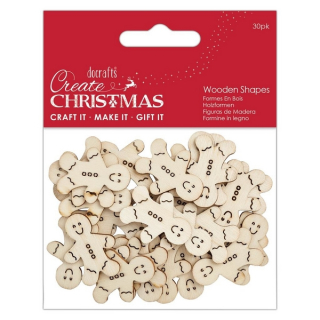 Papermania - WOODEN SHAPES / MINI GINGERBREAD MAN - dřevěné ozdoby