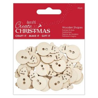 Papermania - WOODEN SHAPES / MINI SNOWMAN - dřevěné ozdoby
