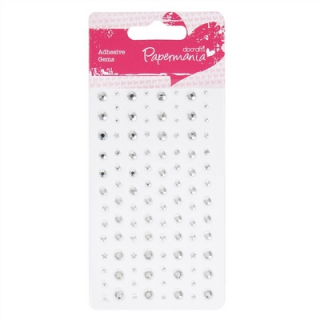 Papermania - ADHESIVE GEMS / SILVER - samolepicí kamínky