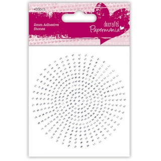 Papermania - ADHESIVE GEMS / SILVER (2 mm) - samolepicí kamínky