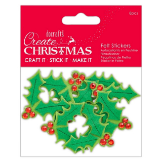 *** Papermania - FELT STICKERS / HOLLY - filcové samolepky