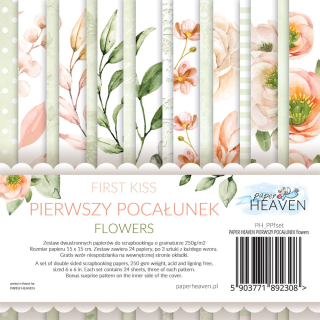 *** Paper Heaven - FIRST KISS / FLOWERS 6x6 - scrapbookové čtvrtky