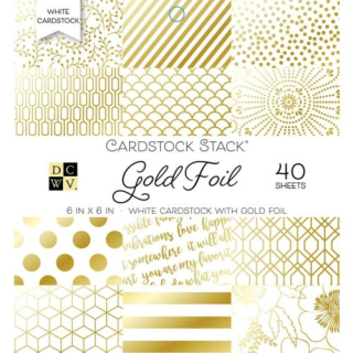 *** DCWV - GOLD FOIL 6x6 - scrapbookové čtvrtky