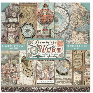 Stamperia - SIR VAGABOND 8x8 - scrapbookové papíry