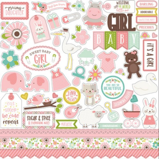 *** Echo Park - SWEET BABY GIRL Element Stickers - samolepky