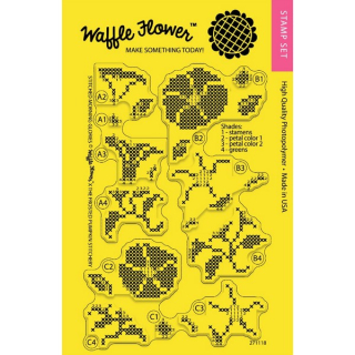 *** Waffle Flower - STITCHED MORNING GLORIES - silikonová razítka