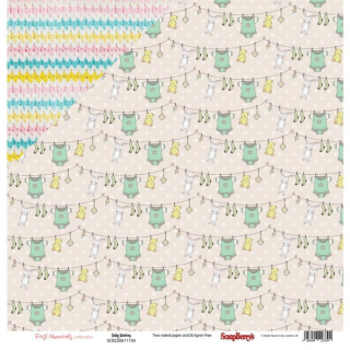 Scrapberry´s - FIRST MOMENTS / Baby Bunting - scrapbooková čtvrtka