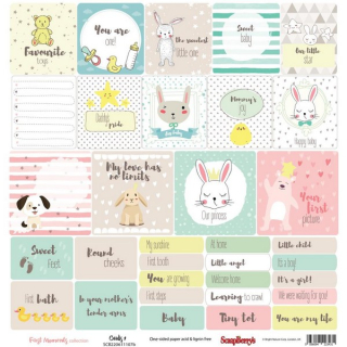 *** Scrapberry´s - FIRST MOMENTS / Cards 1 - scrapbooková čtvrtka (2. jakost)