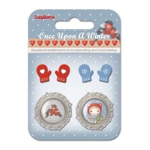 Scrapberry´s - EMBELLISHMENTS / ONCE UPON A WINTER 4 - svorky