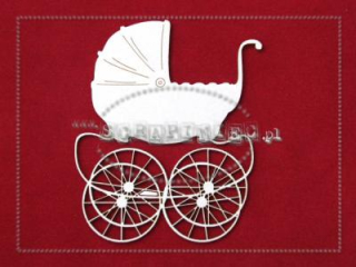 Scrapiniec (2076B) - BABY / RETRO PRAM - kartonové výřezy