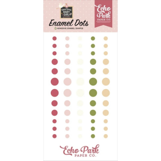 Echo Park - SPECIAL DELIVERY BABY GIRL Enamel Dots - enamelové tečky