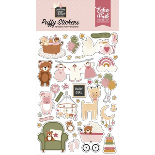 Echo Park -SPECIAL DELIVERY BABY GIRL Puffy Stickers - 3D samolepky