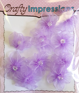 *** Šifonové kytičky - LILAC 25 mm (10 ks)