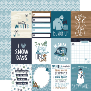 *** Echo Park - SNOWED IN / 3x4 Journaling Cards - scrapbooková čtvrtka