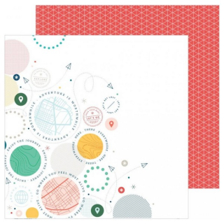 *** Pinkfresh Studio - OUT AND ABOUT / EXPLORE - scrapbooková čtvrtka