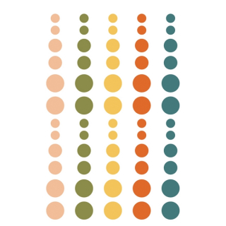 Simple Stories - FALL FARMHOUSE Enamel Dots - enamelové tečky