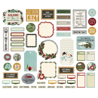 *** Simple Stories - WINTER FARMHOUSE Journal Bits & Pieces - papírové výřezy