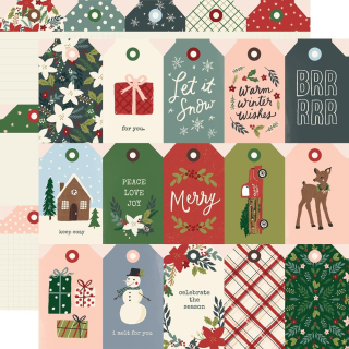 *** Simple Stories - WINTER COTTAGE / Tags - scrapbooková čtvrtka
