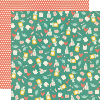 *** Simple Stories - QUARANTINED / No Germs Allowed - scrapbooková čtvrtka