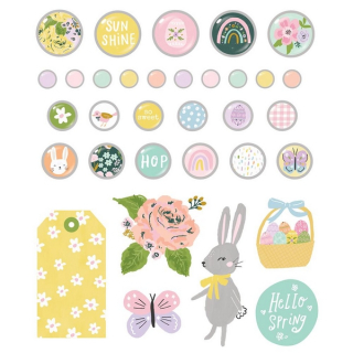 *** Simple Stories - BUNNIES & BLOOMS Decorative Brads - ozdobné svorky