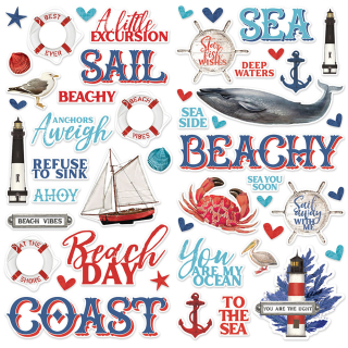 *** Simple Stories - SIMPLE VINTAGE SEAS Foam Stickers - 3D samolepky