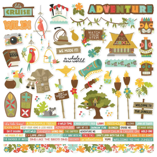 *** Simple Stories - SAY CHEESE / ADVENTURE AT THE PARK Combo Stickers - samolepky