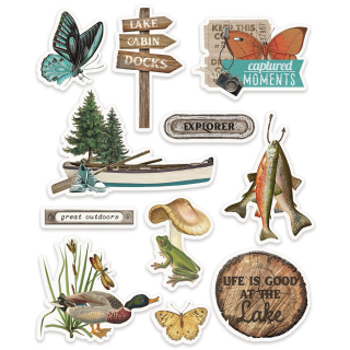 Simple Stories - SIMPLE VINTAGE LAKESIDE Layered Stickers - 3D samolepky