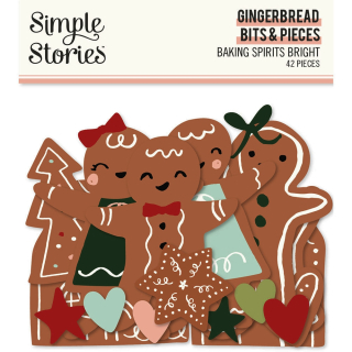 *** Simple Stories - BAKING SPIRITS BRIGHT Gingerbread Bits & Pieces - papírové výřezy