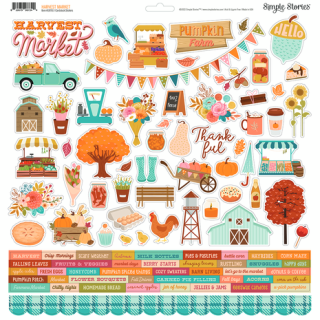 *** Simple Stories - HARVEST MARKET Combo Stickers - samolepky