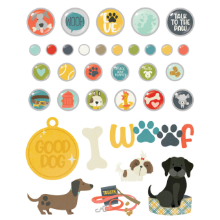Simple Stories - PET SHOPPE / DOG Decorative Brads - ozdobné svorky