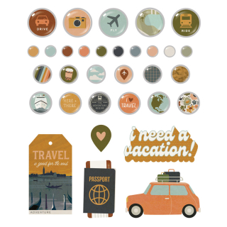 Simple Stories - HERE + THERE Decorative Brads - ozdobné svorky