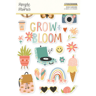 Simple Stories - BOHO SUNSHINE Sticker Book - diářové samolepky