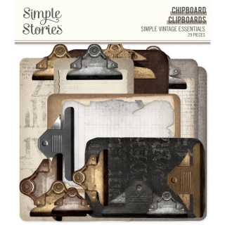 Simple Stories - SIMPLE VINTAGE ESSENTIALS Chipboard Clipboards - kartonové ozdoby