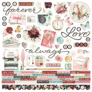 *** Simple Stories - SIMPLE VINTAGE LOVE STORY Combo Stickers - samolepky