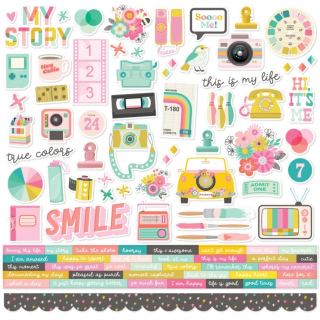 *** Simple Stories - TRUE COLORS Combo Stickers - samolepky